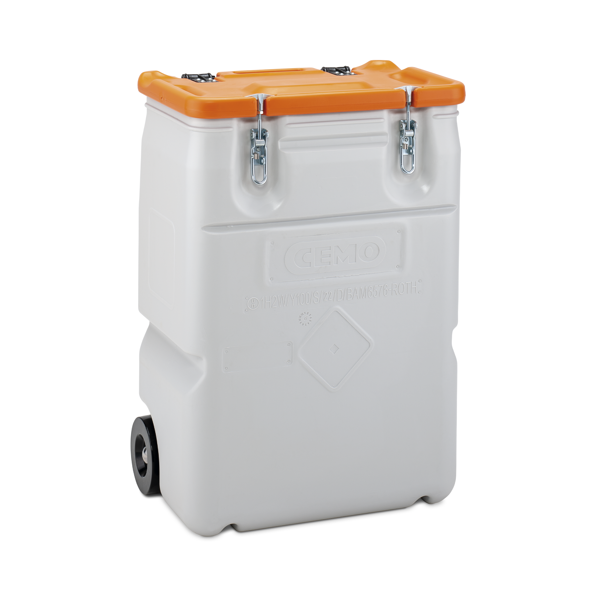 Mobilboks Grå Affaldsbeholder i Robust Design – 250 L, Orange Låg