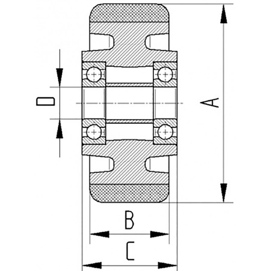 LØS TENTE HJUL FTP 400 X 80
