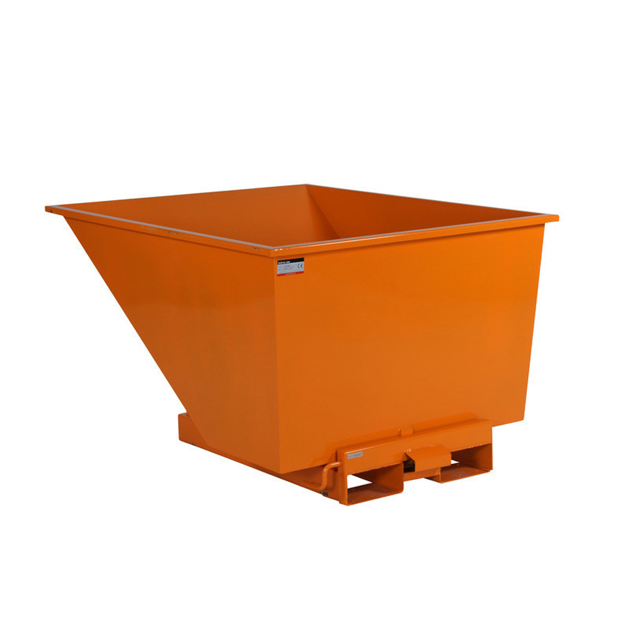 Tip-container "Automatic", 900 Liter åben. Orange