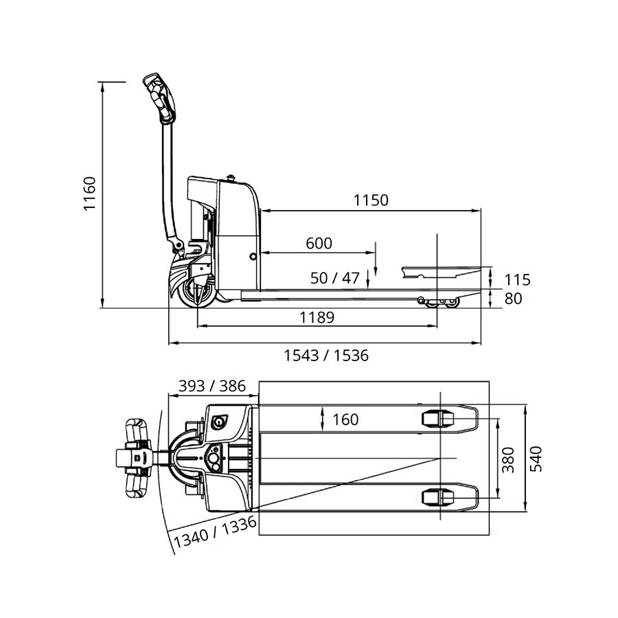 El-palleløfter ATOM 1500 kg - Lithium