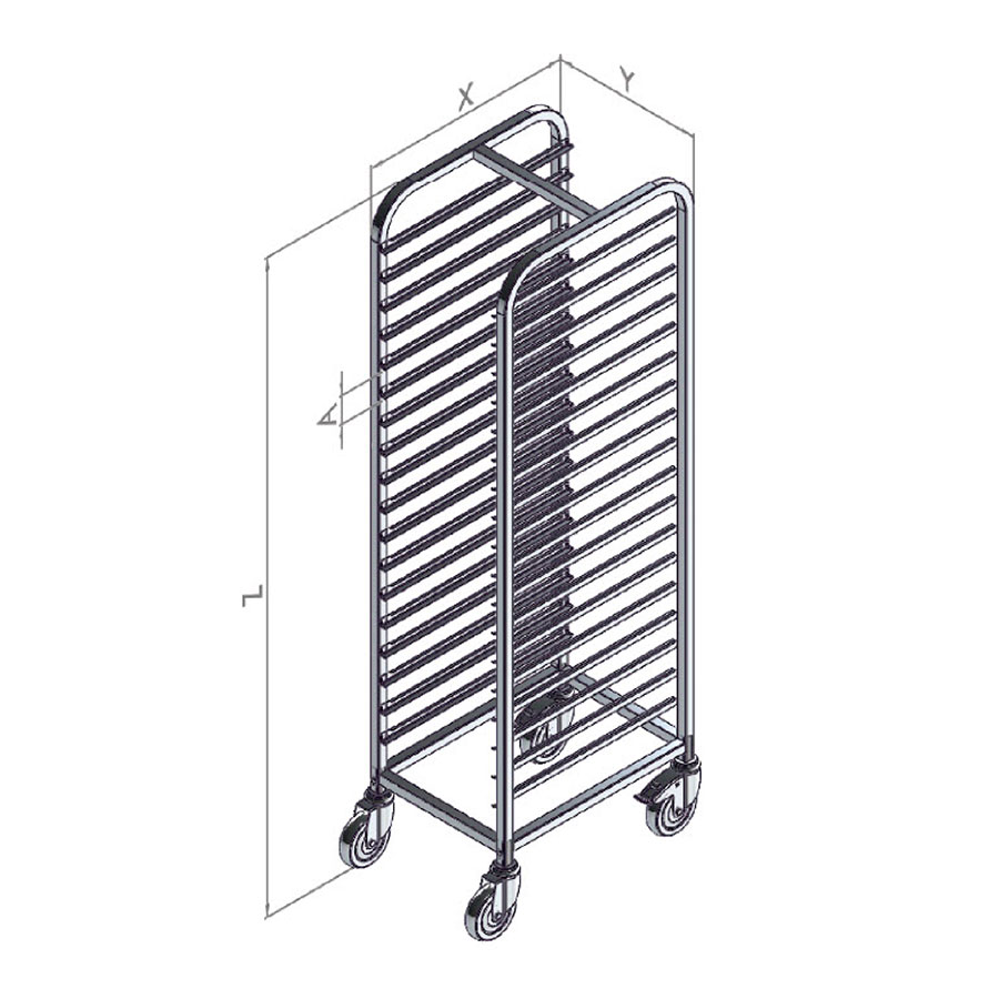 Indstiksvogn Zoni 12 bakker - H top
