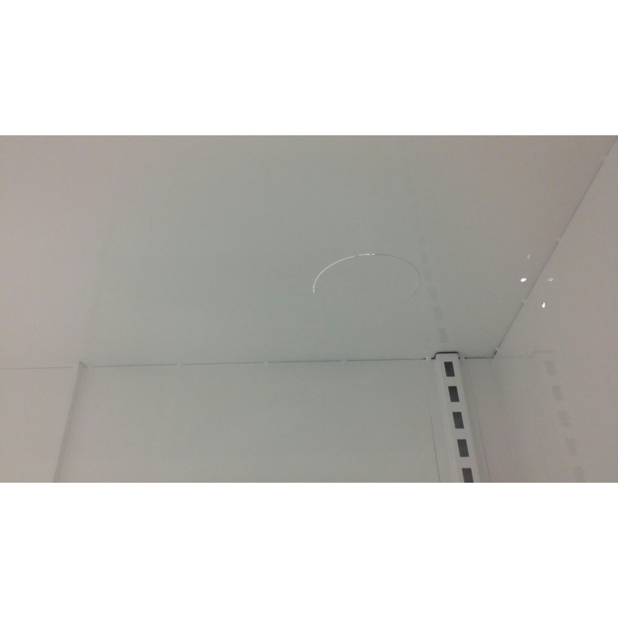 Kemiskab, hvid med glas, HxBxD: 200x102x54 cm