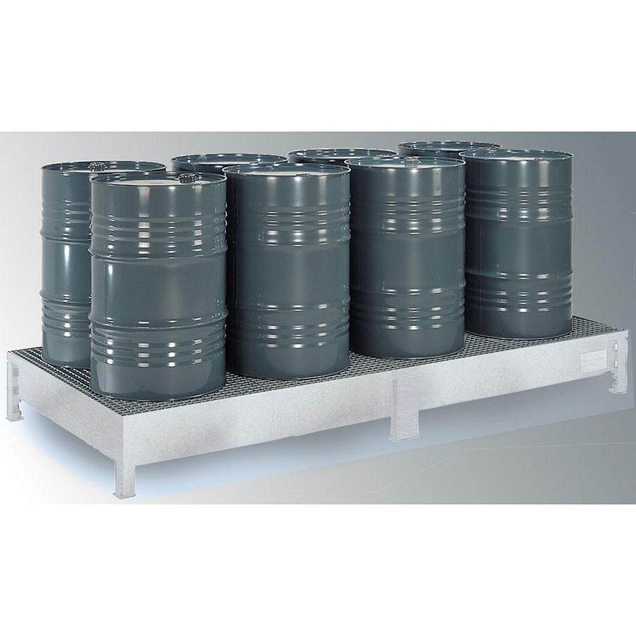 Opsamlingskar stål palle SW8 med stål rist GALVAN