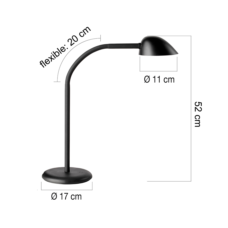 Bordlampe LED - Model EASY - Sort