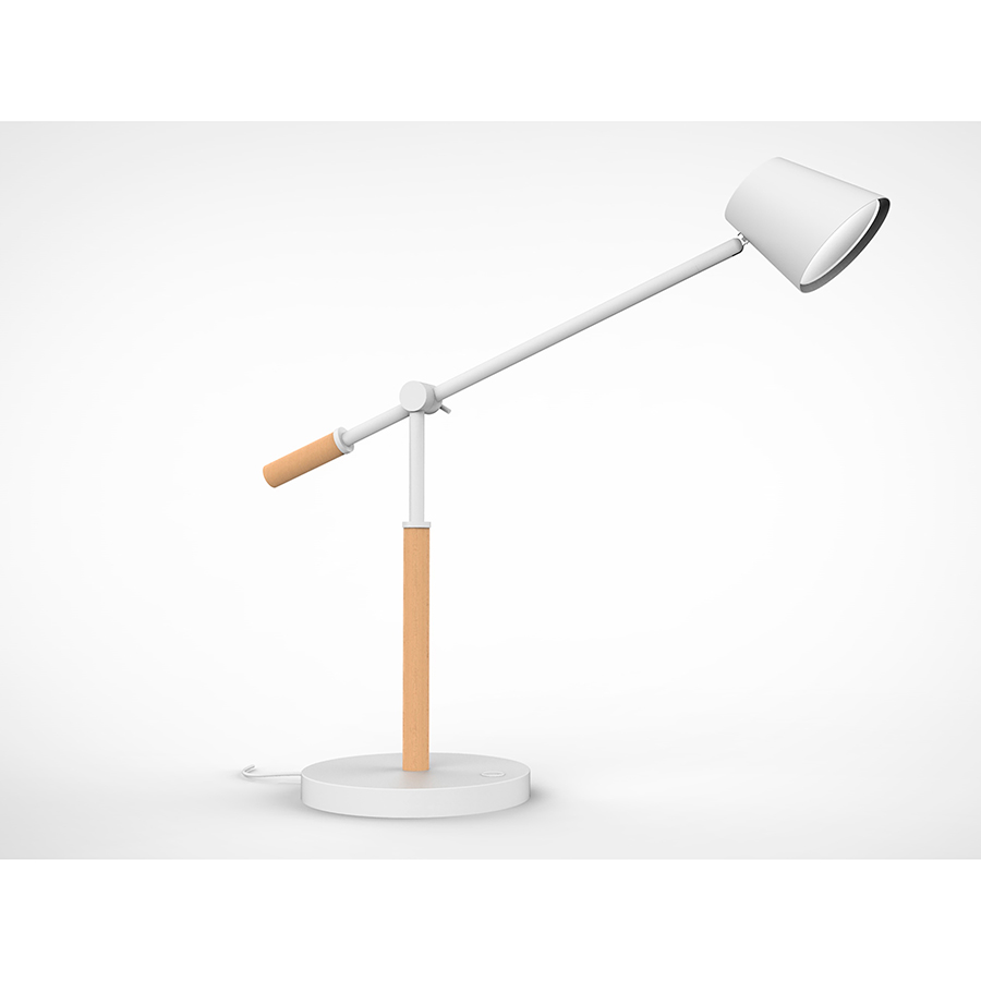 Bordlampe - Model VICKY - hvid/træ