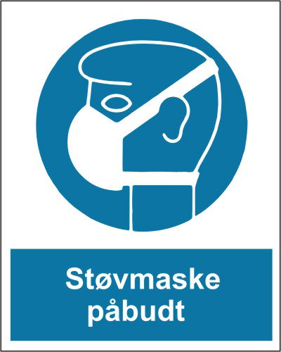 Skilt; Støvmaske påbudt selvklæbende A4